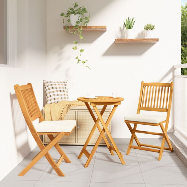 vidaXL Garten Bistro Set 3 pcs Braun Akazie Massivholz