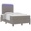 vidaXL Boxspringbett mit Matratze mit LED Taupe 120 x 190 cm Stoff