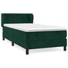vidaXL Boxspringbett mit Matratze Dunkelgr&uuml;n 100x200 cm Samt