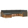 vidaXL Outdoor-Sofagarnitur 6 stk. Natur und Anthrazit