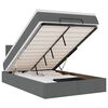 vidaXL Ottomane Bett mit Matratze & LEDs Dunkelgrau 120x200 cm Stoff