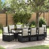 vidaXL Garten Essgruppe 9 pcs Schwarz Poly-Rattan
