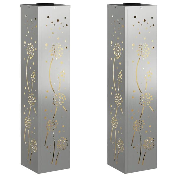 vidaXL Solar LED Weg Licht 2 pcs Rostig Galvanisiert