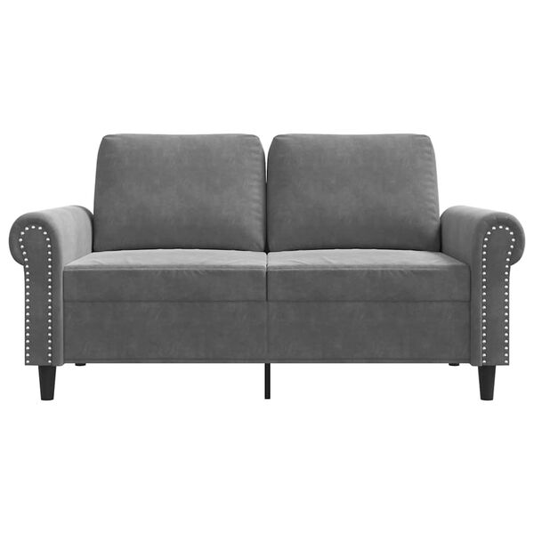 vidaXL 2-Sitzer-Sofa Dunkelgrau 120 cm Samt