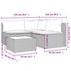 vidaXL 4-tlg. Garten-Lounge-Set mit Kissen Braun Poly Rattan