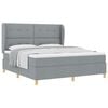 vidaXL Boxspringbett mit Kopfteil Hellgrau 200 x 180 cm Stoff