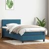 vidaXL Boxspringbett mit Matratze Dunkelblau 80x210 cm Samt