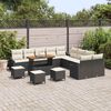 vidaXL Gartensofa-set mit Kissen 14 pcs Schwarz Poly-Rattan