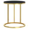 vidaXL Beistelltisch Golden und Schwarz 45 cm Hartglas