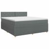vidaXL Boxspringbett mit Matratze Dunkelgrau 140 x 190 cm Stoff