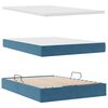 vidaXL Bett mit Stauraum und LED Dunkelblau 140 x 190 cm Samt