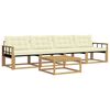 vidaXL Outdoor-Sofagarnitur 5 stk. 4-Sitzer Wei&szlig; und Creme