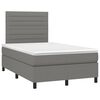 vidaXL Boxspringbett mit Matratze & LED Dunkelgrau 120x200 cm Stoff