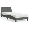 vidaXL Bett mit Matratze "Dover" Dunkelgrau 90x200 cm Stoff