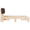vidaXL Bettgestell mit gepolstertem Kopfteil Taupe 150 x 200 cm