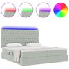 vidaXL Bett mit LED-Lichtleisten Hellgrau 180 x 200 cm Samt