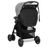 vidaXL 3-in-1 Kinderwagen Hellgrau und Schwarz Stahl