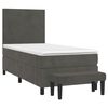 vidaXL Boxspringbett mit Matratze Dunkelgrau 80x200 cm Samt