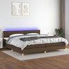 vidaXL Boxspringbett mit Matratze & LED Dunkelbraun 200x200 cm Stoff