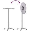 vidaXL Outdoor-Bartisch Höhenverstellbar Ø59,5x70/114,5 cm Aluminium