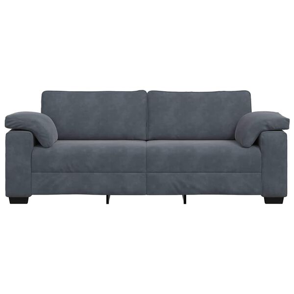 vidaXL 3-Sitzer-Sofa Dunkelgrau 178 cm Samt