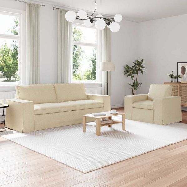 vidaXL Sofa 2 pcs Creme
