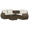 vidaXL Sofa Set 6 stk. Braun und Creme Wei&szlig; Polyrattan und Stahl