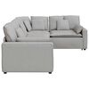vidaXL Modulares Sofa mit Kissen Stoff Wolkengrau