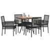 vidaXL Garten Essgruppe 5 pcs Schwarz Poly-Rattan