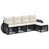 vidaXL Gartensofa-set 5 stk. Schwarz und Cremewei&szlig; Poly-Rattan
