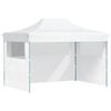 vidaXL Profi-Partyzelt Faltbar mit 3 Seitenw&auml;nden 280x410x315 cm Stahl Wei&szlig;