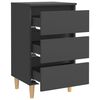 vidaXL Nachttische mit Massivholz-Beinen 2 Stk. Grau 40x35x69 cm