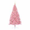 vidaXL K&uuml;nstlicher vorbeleuchteter Weihnachtsbaum Rosa 180 cm PVC