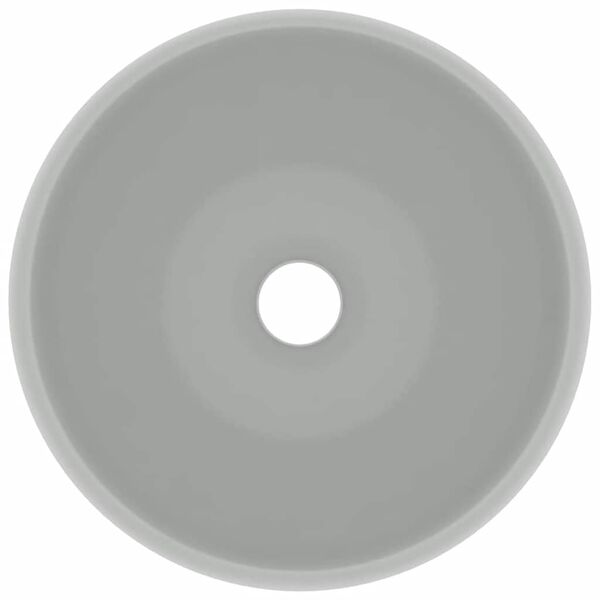 vidaXL Luxuri&ouml;ses Waschbecken Rund Matt Hellgrau 40x15 cm Keramik