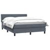 vidaXL Boxspringbett mit Matratze Dunkelgrau 160x220 cm Samt