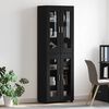 vidaXL Highboard mit Regal Schwarz 60 x 35 x 182 cm Holzwerkstoff