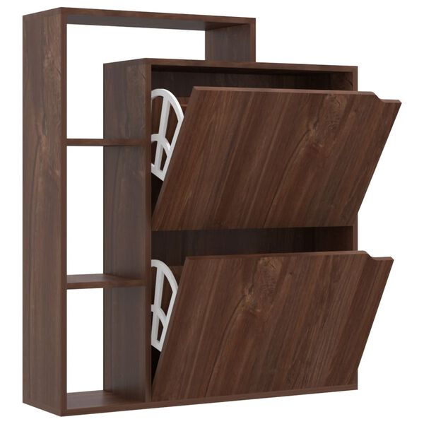 vidaXL Schuhschrank Braun Eichen-Optik 79,5x24x90,5 cm Holzwerkstoff