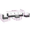 vidaXL 7-tlg. Garten-Lounge-Set mit Kissen Poly Rattan Schwarz