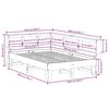 vidaXL Massivholzbett mit Regal ohne Matratze Wachsbraun 135x190 cm