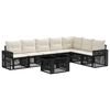 vidaXL Gartensofa-set 8 stk. Schwarz und Cremewei&szlig; Poly-Rattan