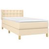 vidaXL Boxspringbett mit Matratze Creme 90x200 cm Stoff