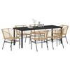 vidaXL Garten Essgruppe 7 pcs Braun Poly-Rattan