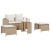 vidaXL 5-tlg. Garten-Sofagarnitur Kissen Stapelbar Beige Poly Rattan