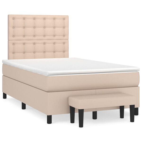 vidaXL Boxspringbett Matratze Cappuccino-Braun 120x190 cm Kunstleder