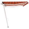vidaXL Markise Manuell Einziehbar mit LED 600x350 cm Orange und Braun
