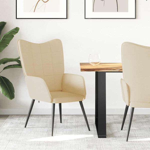 vidaXL Relaxsessel Creme Stoff