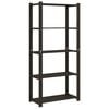 vidaXL Lagerregal mit 5 B&ouml;den Schwarz 80x38x170 cm Massivholz Kiefer