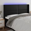 vidaXL LED Kopfteil Schwarz 183x16x118/128 cm Kunstleder
