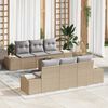 vidaXL Sofa Set mit Kissen 7 pcs Beige Poly Rattan