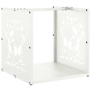 vidaXL Brennholzregal Weiß 40x40x40 cm Kaltgewalzter Stahl